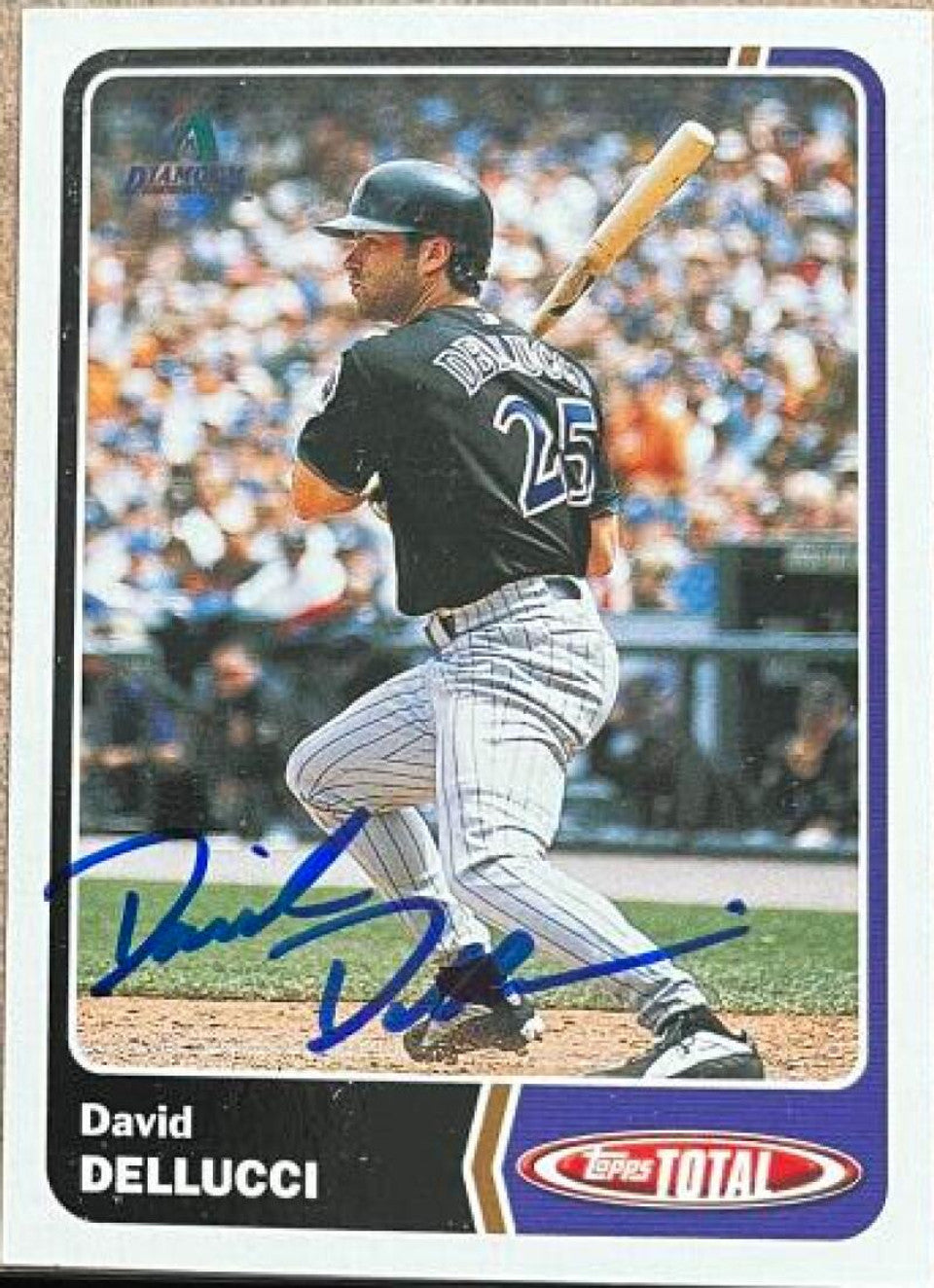 David Dellucci Signed 2003 Topps Total Baseball Card - Arizona Diamondbacks