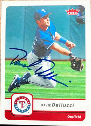 David Dellucci Signed 2006 Fleer Baseball Card - Texas Rangers