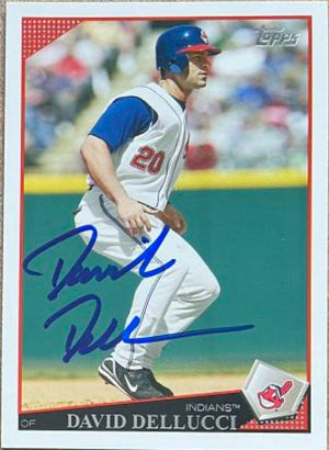 David Dellucci Signed 2009 Topps Baseball Card - Cleveland Indians