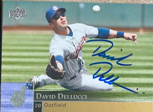 David Dellucci Signed 2009 Upper Deck Baseball Card - Cleveland Indians