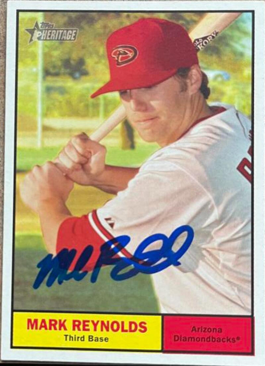 Mark Reynolds Signed 2010 Topps Heritage Baseball Card - Arizona Diamondbacks