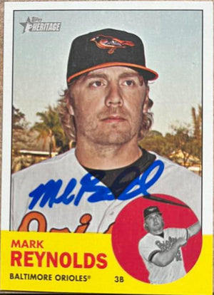 Mark Reynolds Signed 2012 Topps Heritage Baseball Card - Baltimore Orioles