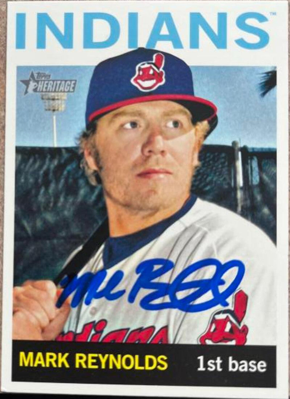 Mark Reynolds Signed 2013 Topps Heritage Baseball Card - Cleveland Indians