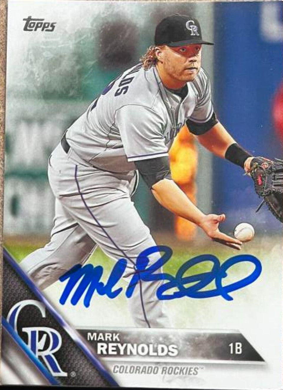 Mark Reynolds Signed 2016 Topps Baseball Card - Colorado Rockies