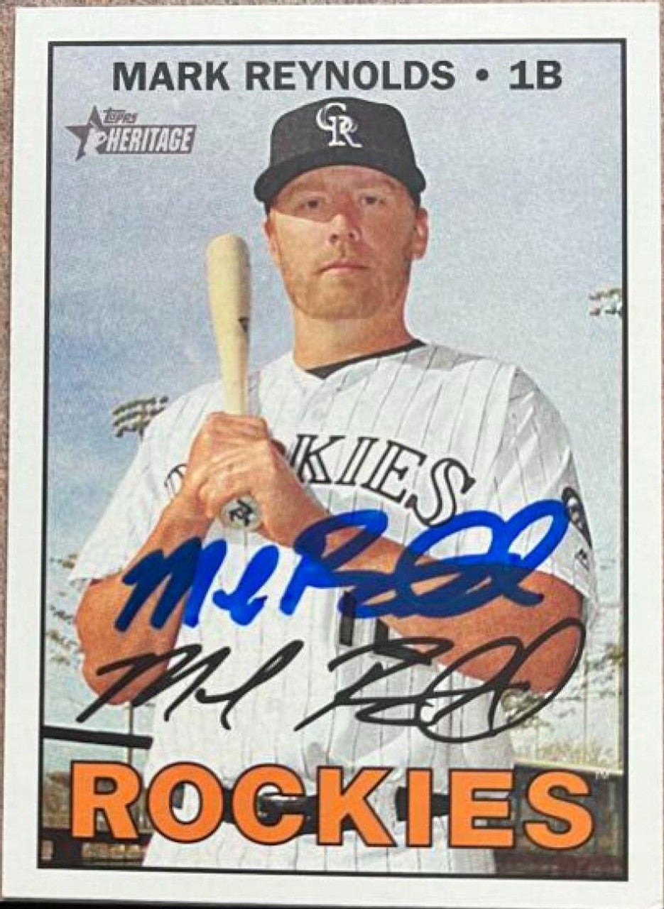 Mark Reynolds Signed 2016 Topps Heritage Baseball Card - Colorado Rockies