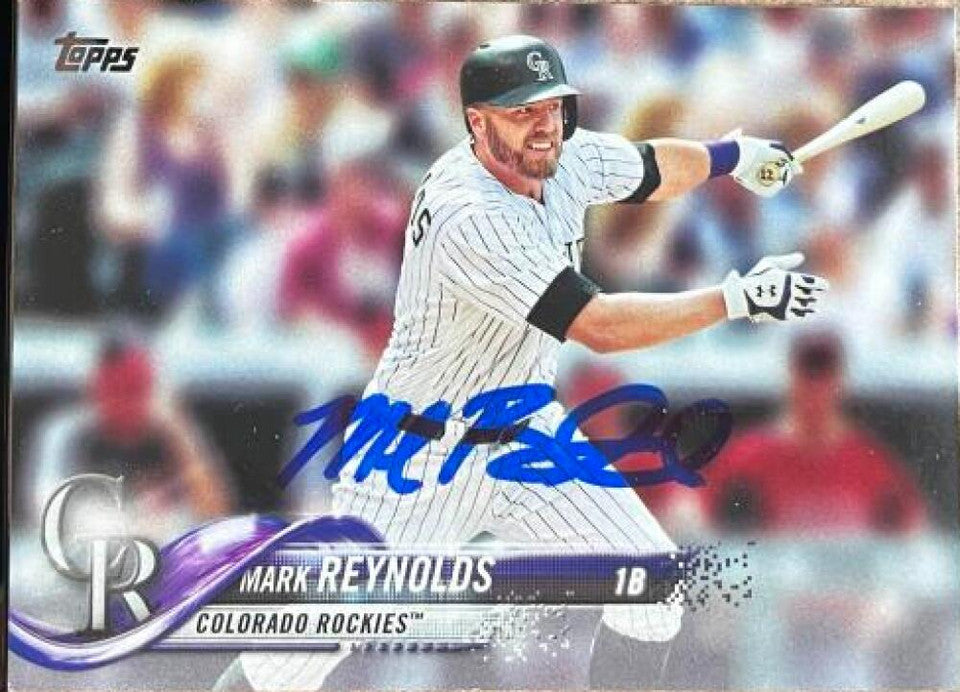 Mark Reynolds Signed 2018 Topps Baseball Card - Colorado Rockies