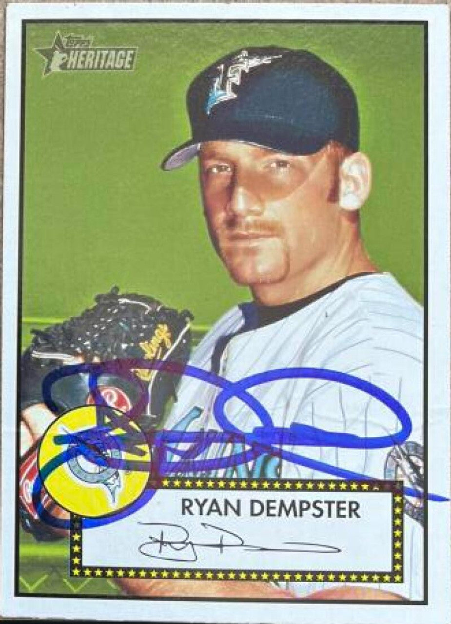 Ryan Dempster Signed 2001 Topps Heritage Baseball Card - Florida Marlins (Red Back)