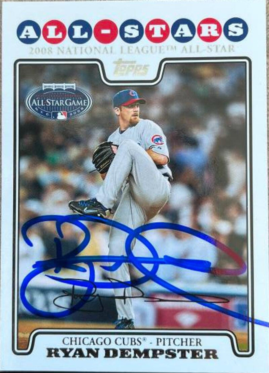 Ryan Dempster Signed 2008 Topps Updates & Highlights Baseball Card - Chicago Cubs