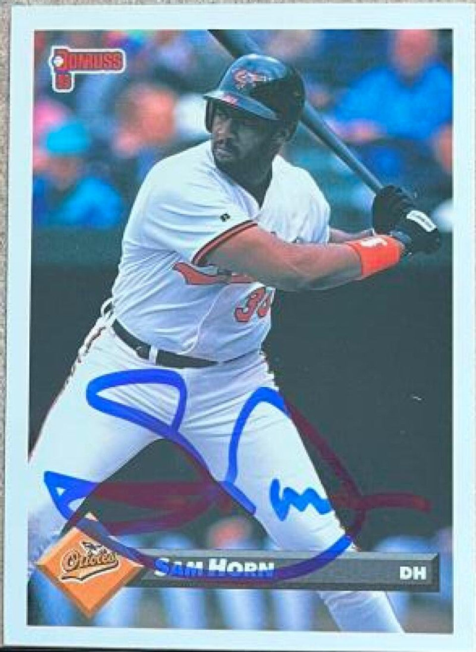 Sam Horn Signed 1993 Donruss Baseball Card - Baltimore Orioles