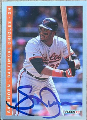 Sam Horn Signed 1993 Fleer Baseball Card - Baltimore Orioles