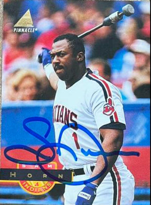 Sam Horn Signed 1994 Pinnacle Baseball Card - Cleveland Indians