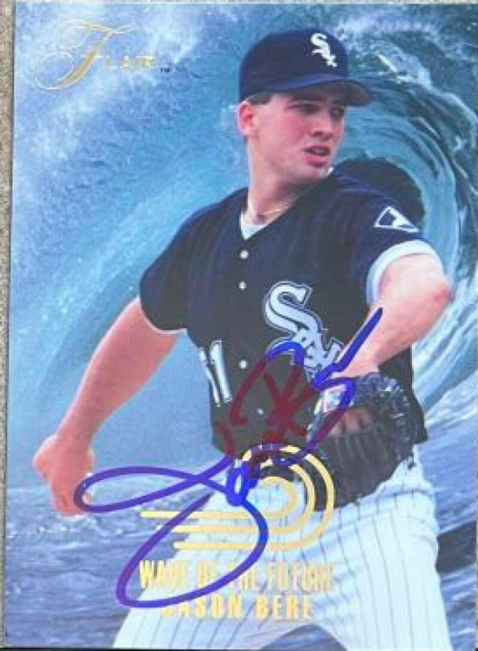 Jason Bere Signed 1993 Flair Wave of the Future Baseball Card - Chicago White Sox