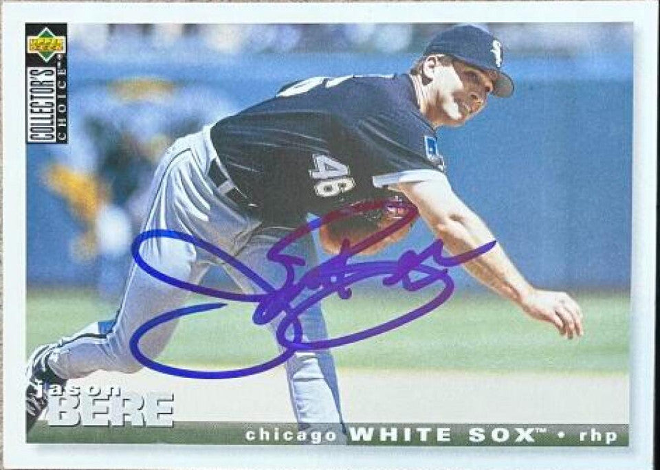 Jason Bere Signed 1995 Collector's Choice Baseball Card - Chicago White Sox