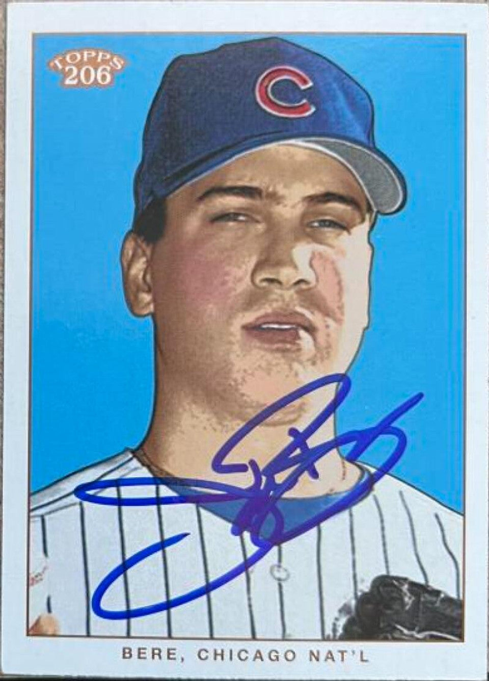 Jason Bere Signed 2002 Topps 206 Baseball Card - Chicago Cubs