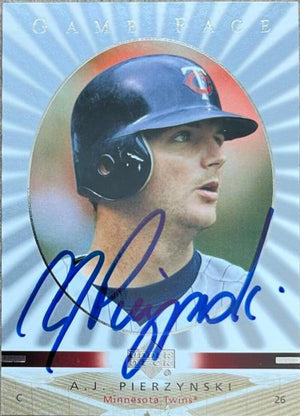 A.J. Pierzynski Signed 2003 Upper Deck Game Face Baseball Card - Minnesota Twins