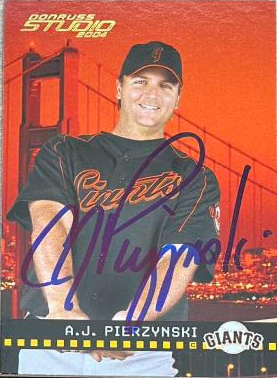 A.J. Pierzynski Signed 2004 Donruss Studio Baseball Card - San Francisco Giants