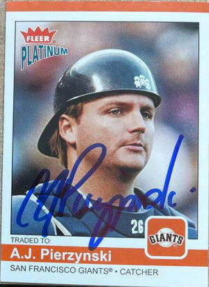 A.J. Pierzynski Signed 2004 Fleer Platinum Baseball Card - San Francisco Giants