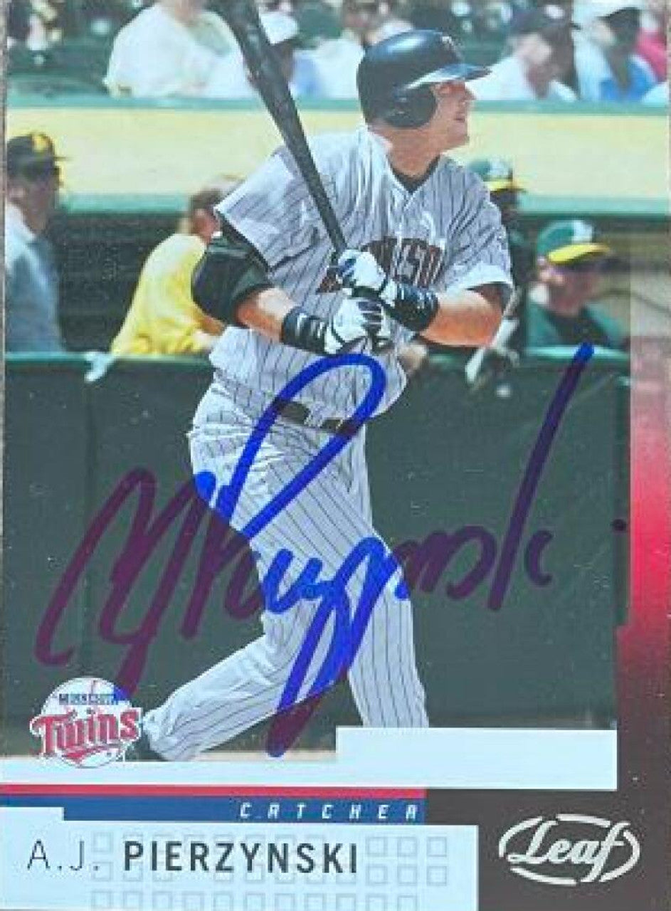 A.J. Pierzynski Signed 2004 Leaf Baseball Card - Minnesota Twins