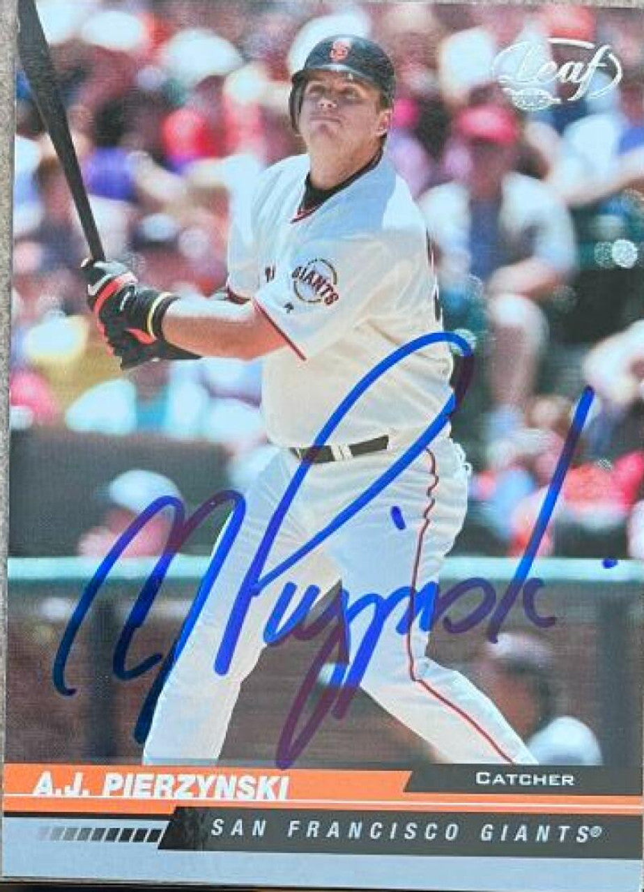 A.J. Pierzynski Signed 2005 Leaf Baseball Card - San Francisco Giants