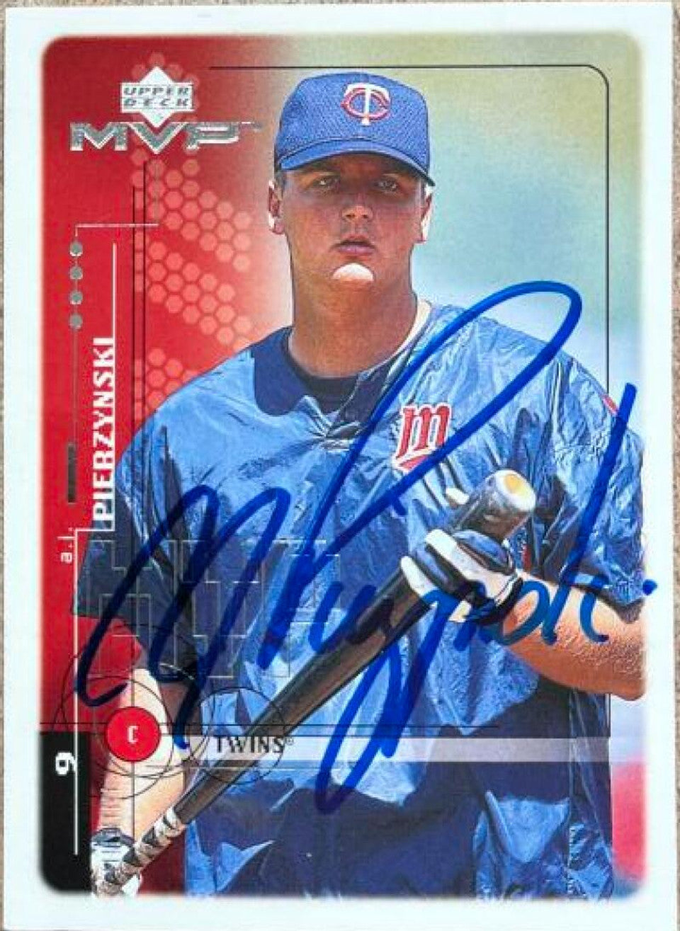 A.J. Pierzynski Signed 1999 Upper Deck MVP Baseball Card - Minnesota Twins