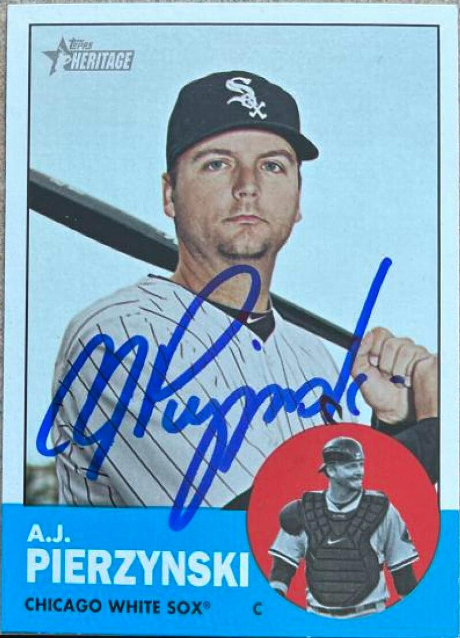 A.J. Pierzynski Signed 2012 Topps Heritage Baseball Card - Chicago White Sox