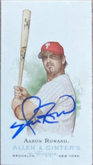 Aaron Rowand Signed 2006 Allen & Ginter Mini Baseball Card - Philadelphia Phillies