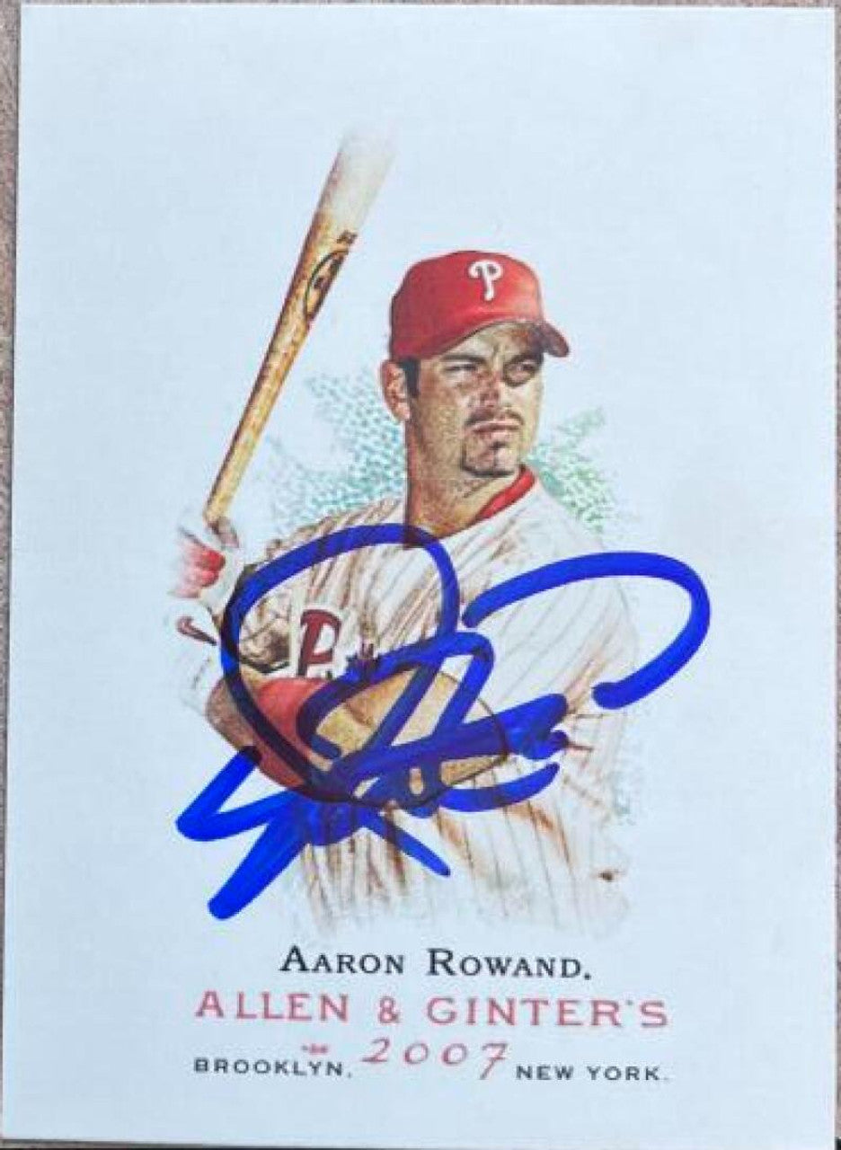 Aaron Rowand Signed 2007 Allen & Ginter Baseball Card - Philadelphia Phillies