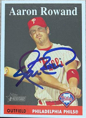 アーロン・ローワンド サイン入り 2007 Topps Heritage ベースボールカード - フィラデルフィア・フィリーズ