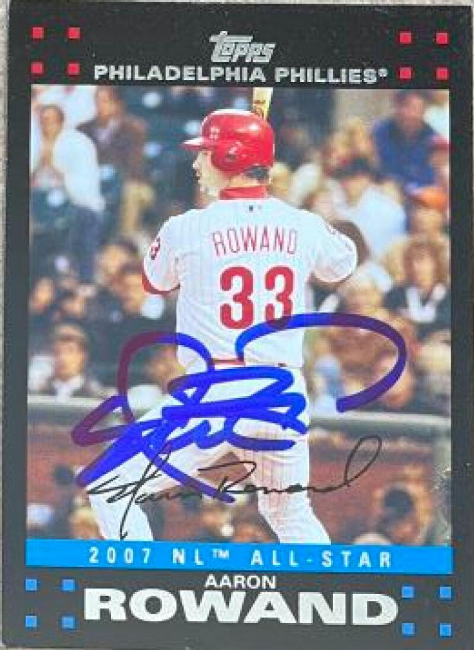 Aaron Rowand Signed 2007 Topps Updates & Highlights Baseball Card - Philadelphia Phillies