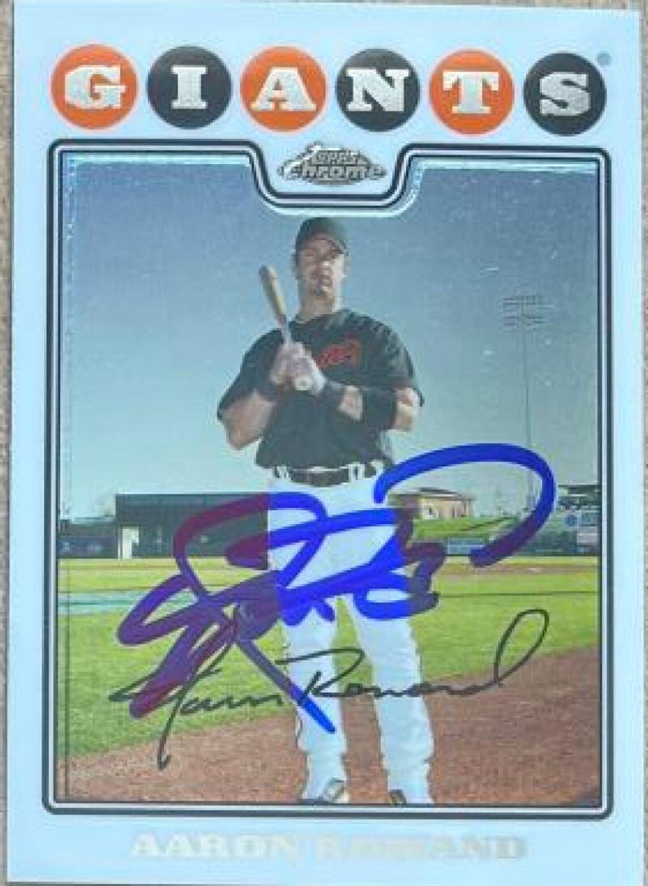 Aaron Rowand Signed 2008 Topps Chrome Baseball Card - San Francisco Giants