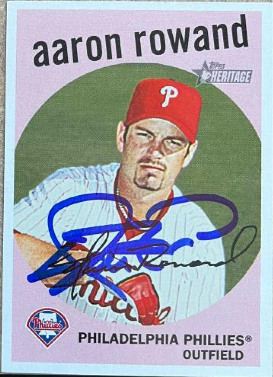 アーロン・ローワンド サイン入り 2008 Topps Heritage ベースボールカード - フィラデルフィア・フィリーズ