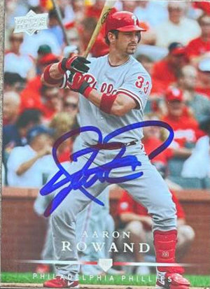 Aaron Rowand Signed 2008 Upper Deck Baseball Card - Philadelphia Phillies