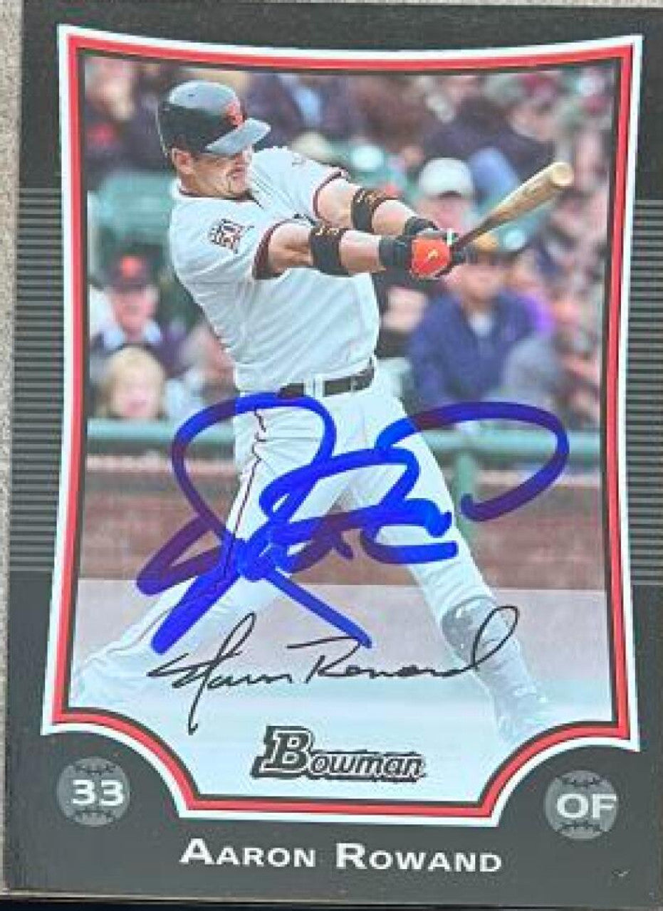 Aaron Rowand Signed 2009 Bowman Baseball Card - San Francisco Giants