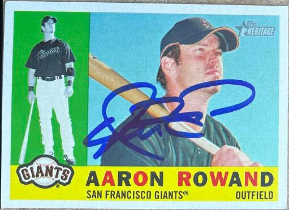 Aaron Rowand Signed 2009 Topps Heritage Baseball Card - San Francisco Giants