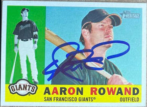 アーロン・ローワンド サイン入り 2009 Topps Heritage ベースボールカード - サンフランシスコ ジャイアンツ