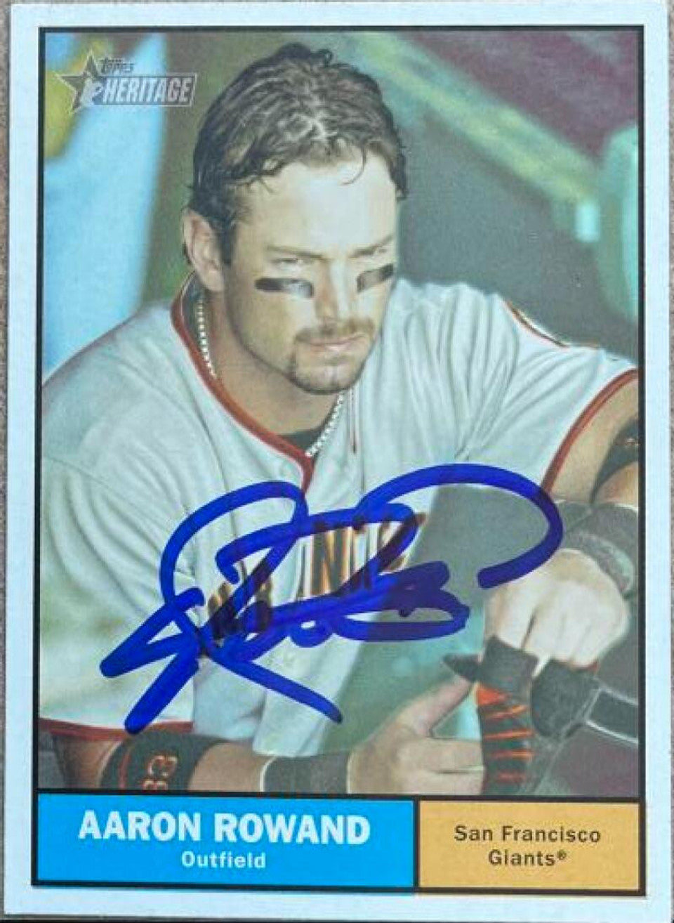 Aaron Rowand Signed 2010 Topps Heritage Baseball Card - San Francisco Giants