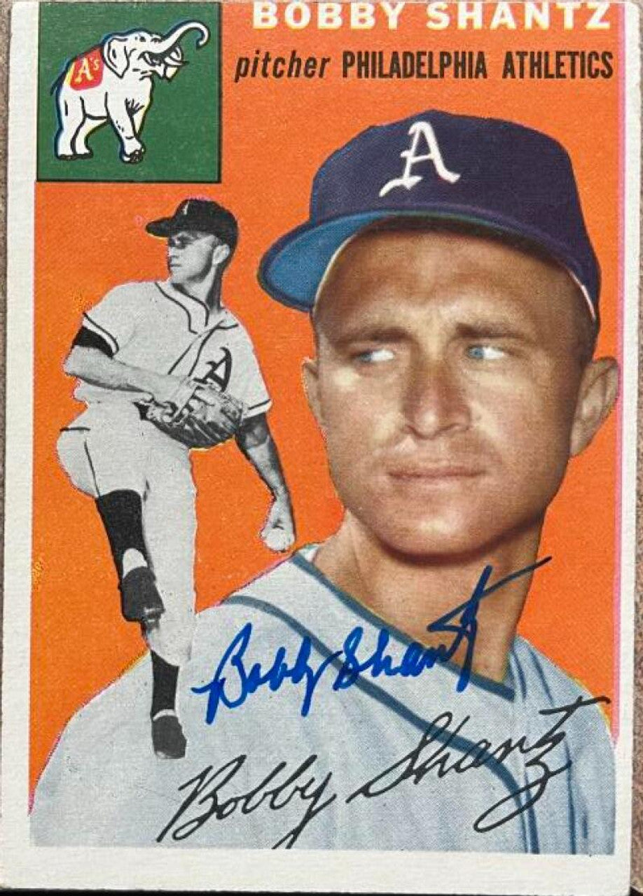 Bobby Shantz Signed 1954 Topps Baseball Card - Philadelphia Athletics