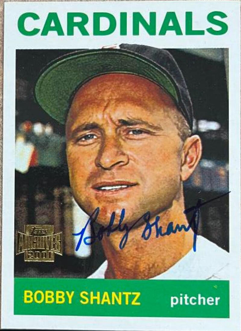 Bobby Shantz Signed 2001 Topps Archives Baseball Card - St Louis Cardinals #278