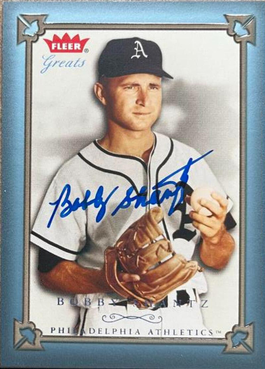 Bobby Shantz Signed 2004 Fleer Greats of the Game Blue Baseball Card - Philadelphia Athletics