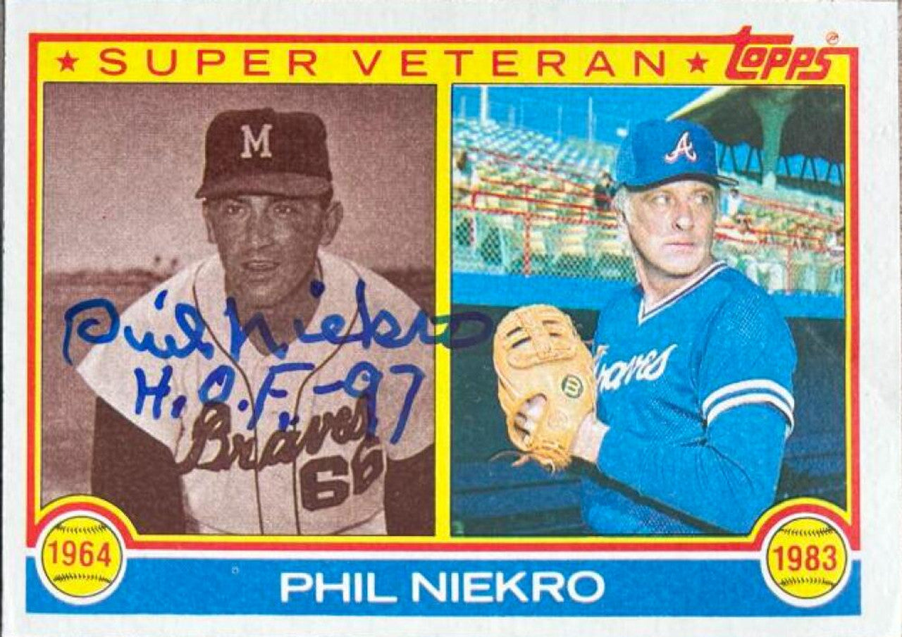 Phil Niekro Signed 1983 Topps Baseball Card - Atlanta Braves #411