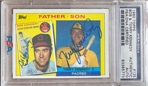 Bob and Terry Kennedy Dual Signed 1985 Father & Son Topps Baseball Card - PSA/DNA Authentication