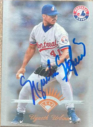 Ugueth Urbina Signed 1997 Leaf Baseball Card - Montreal Expos