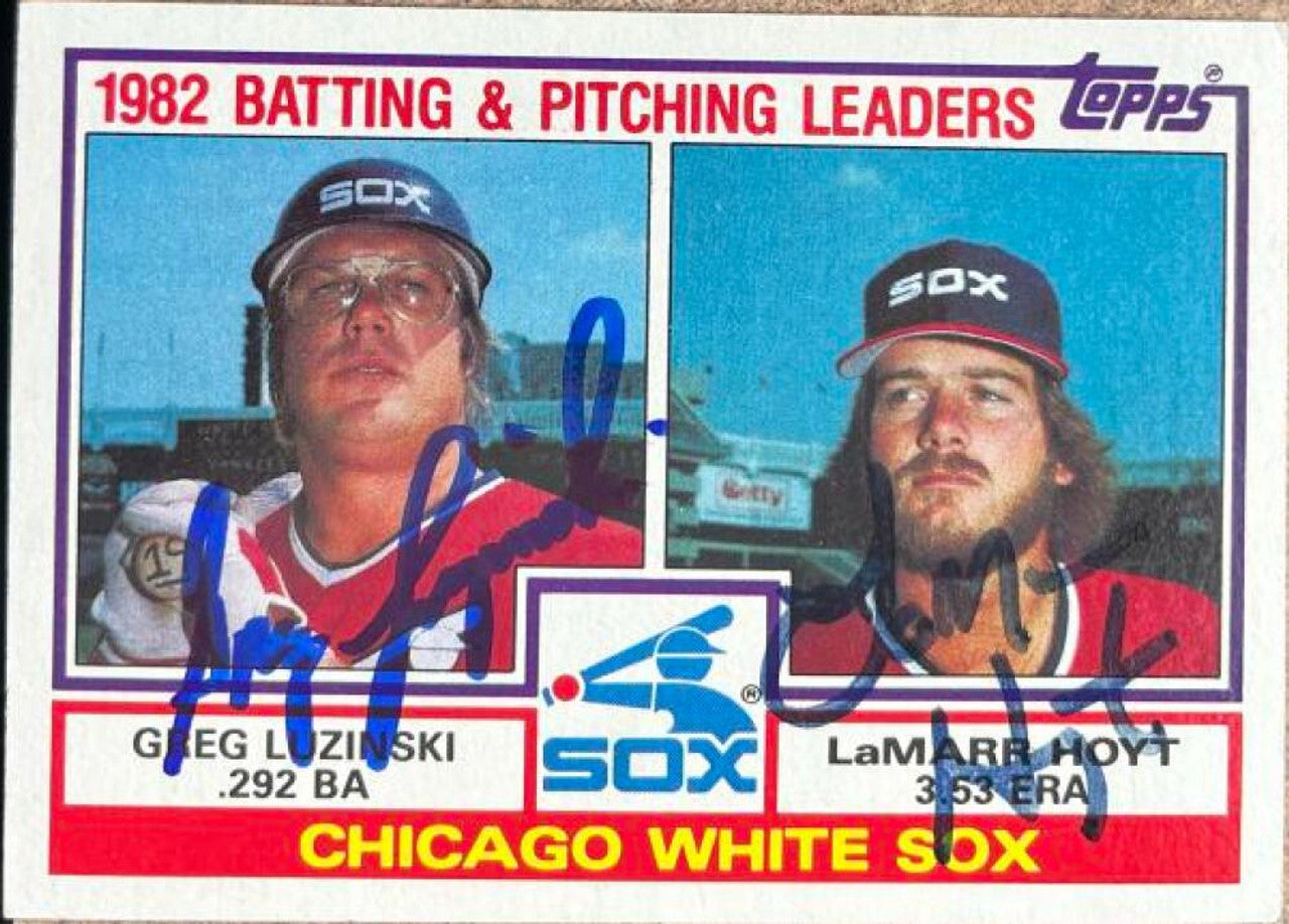 LaMarr Hoyt & Greg Luzinski Dual Signed 1983 Topps Baseball Card - Chicago White Sox