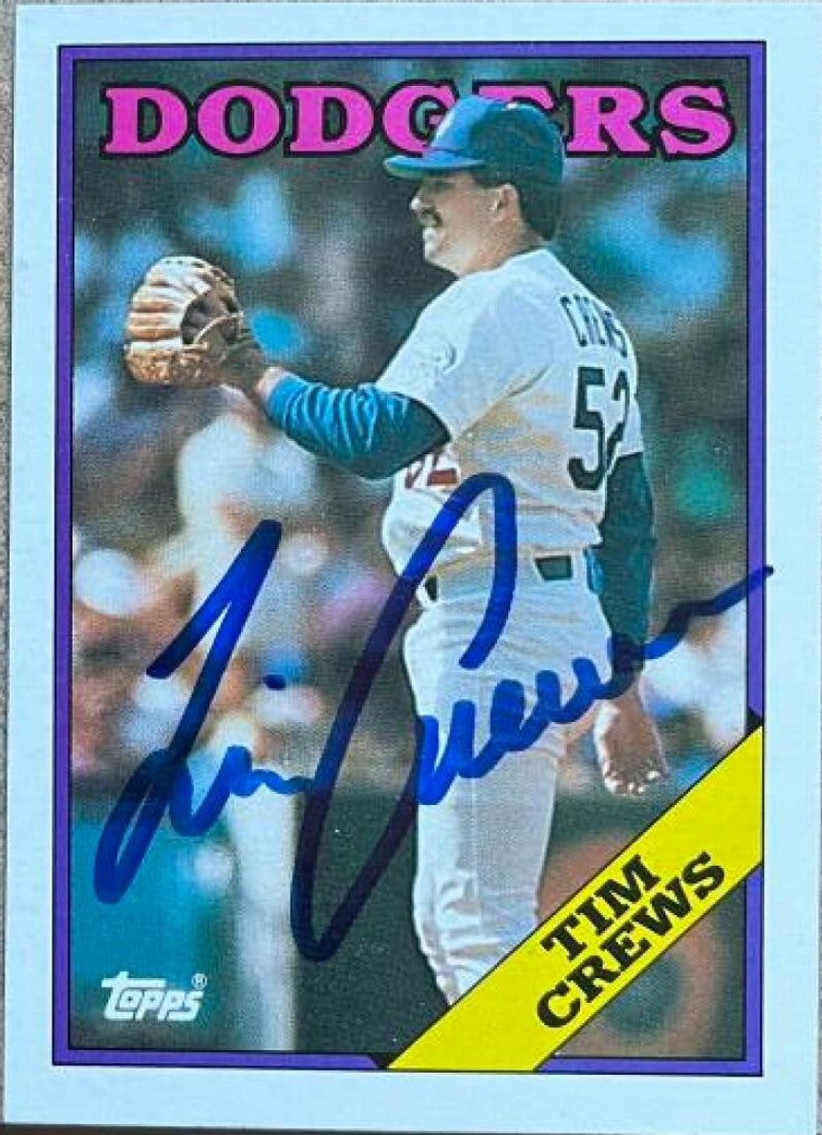 ティム・クルーズ サイン入り 1988 Topps ベースボールカード - ロサンゼルス・ドジャース