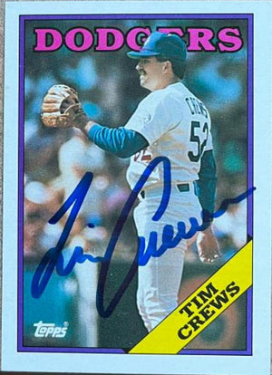 Tim Crews Signed 1988 Topps Baseball Card - Los Angeles Dodgers