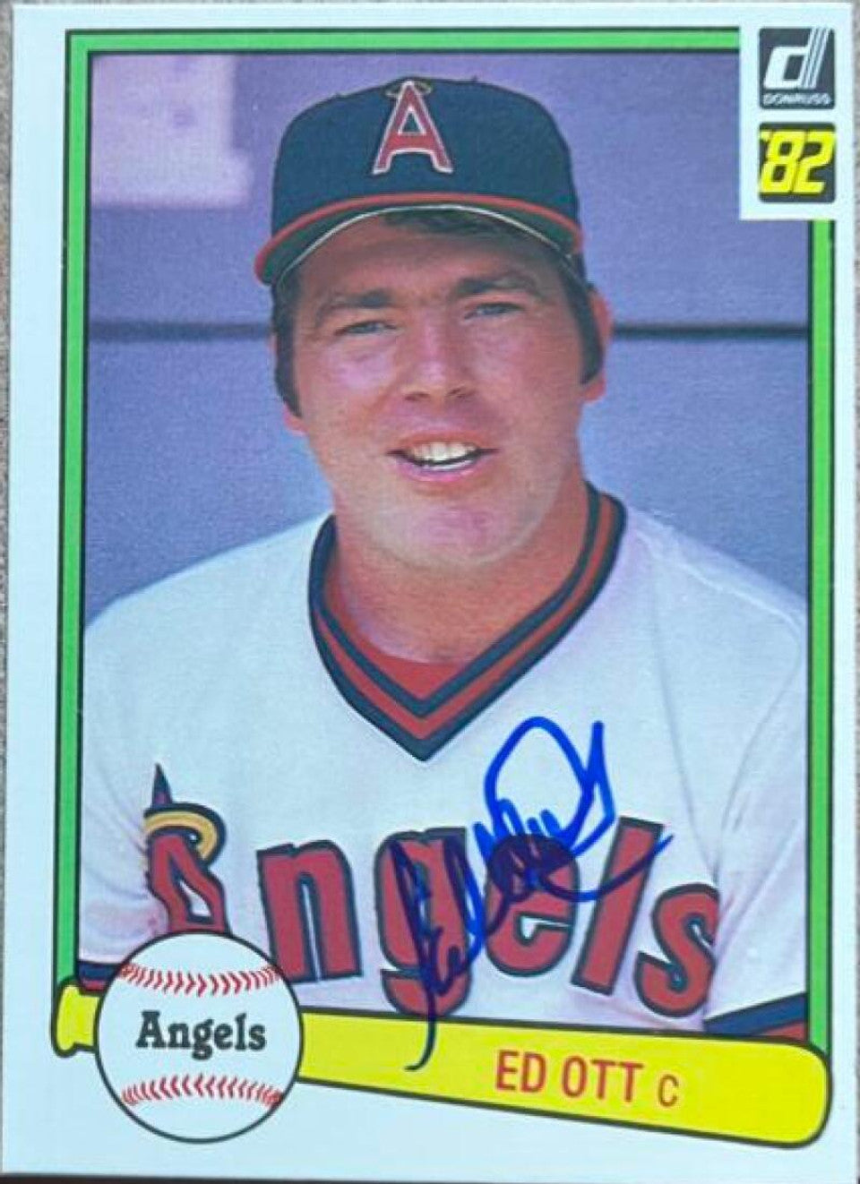 Ed Ott Signed 1982 Donruss Baseball Card - California Angels