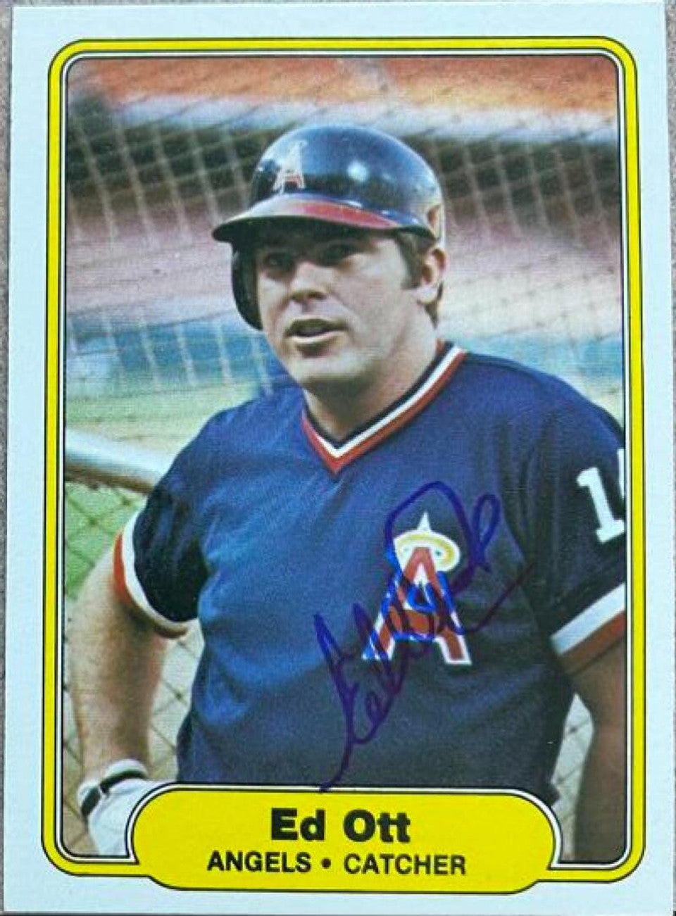 Ed Ott Signed 1982 Fleer Baseball Card - California Angels