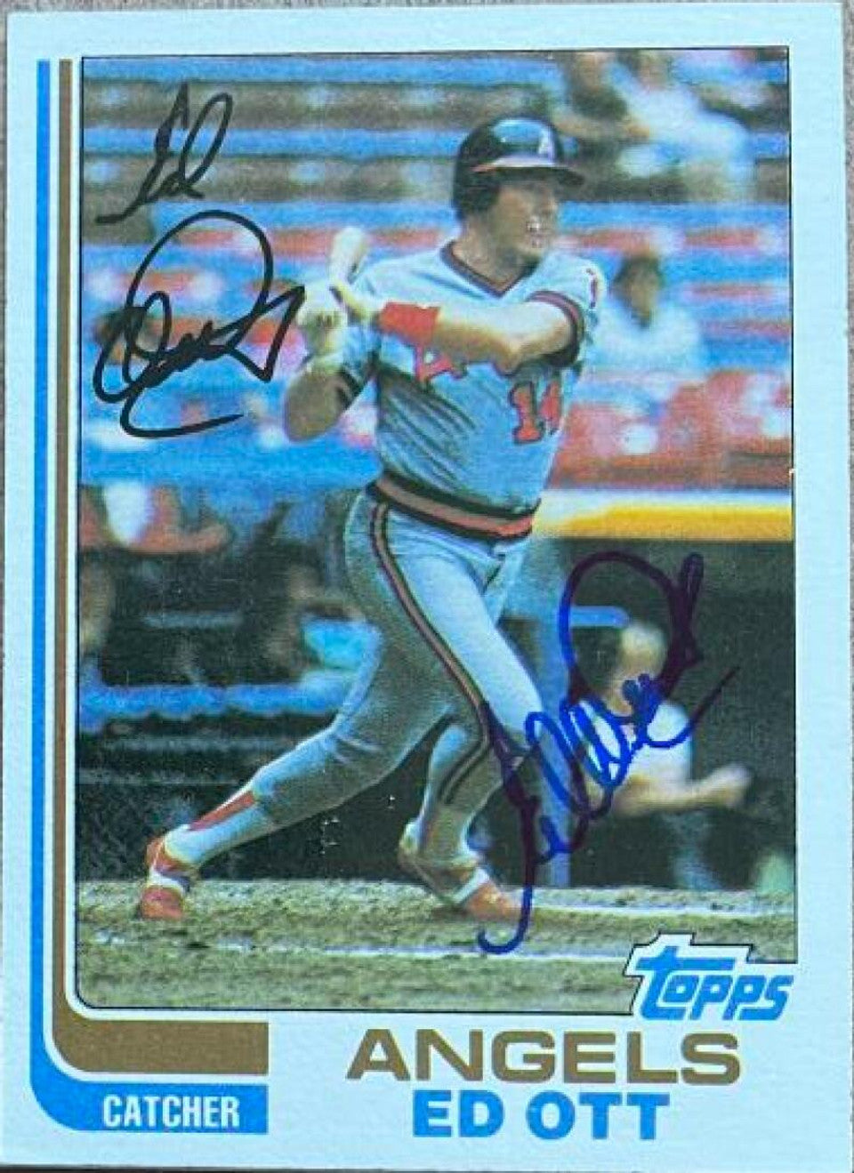 Ed Ott Signed 1982 Topps Baseball Card - California Angels