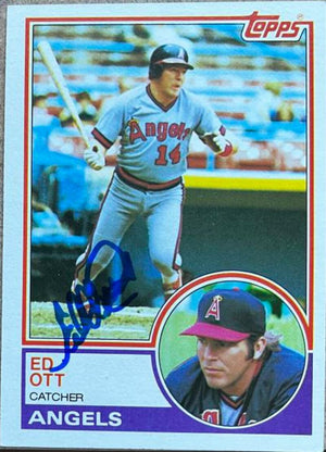 Ed Ott Signed 1983 Topps Baseball Card - California Angels