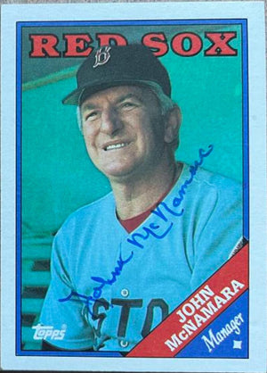 John McNamara Signed 1988 Topps Baseball Card - Boston Red Sox